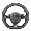 MEWANT Hand Stitch Black Leather Suede Car Steering Wheel Cover for Audi TT RS (8J) / RS 3 (8P) Sportback / RS 6 (C6) Avant / R8 (42) - Mewant Cover