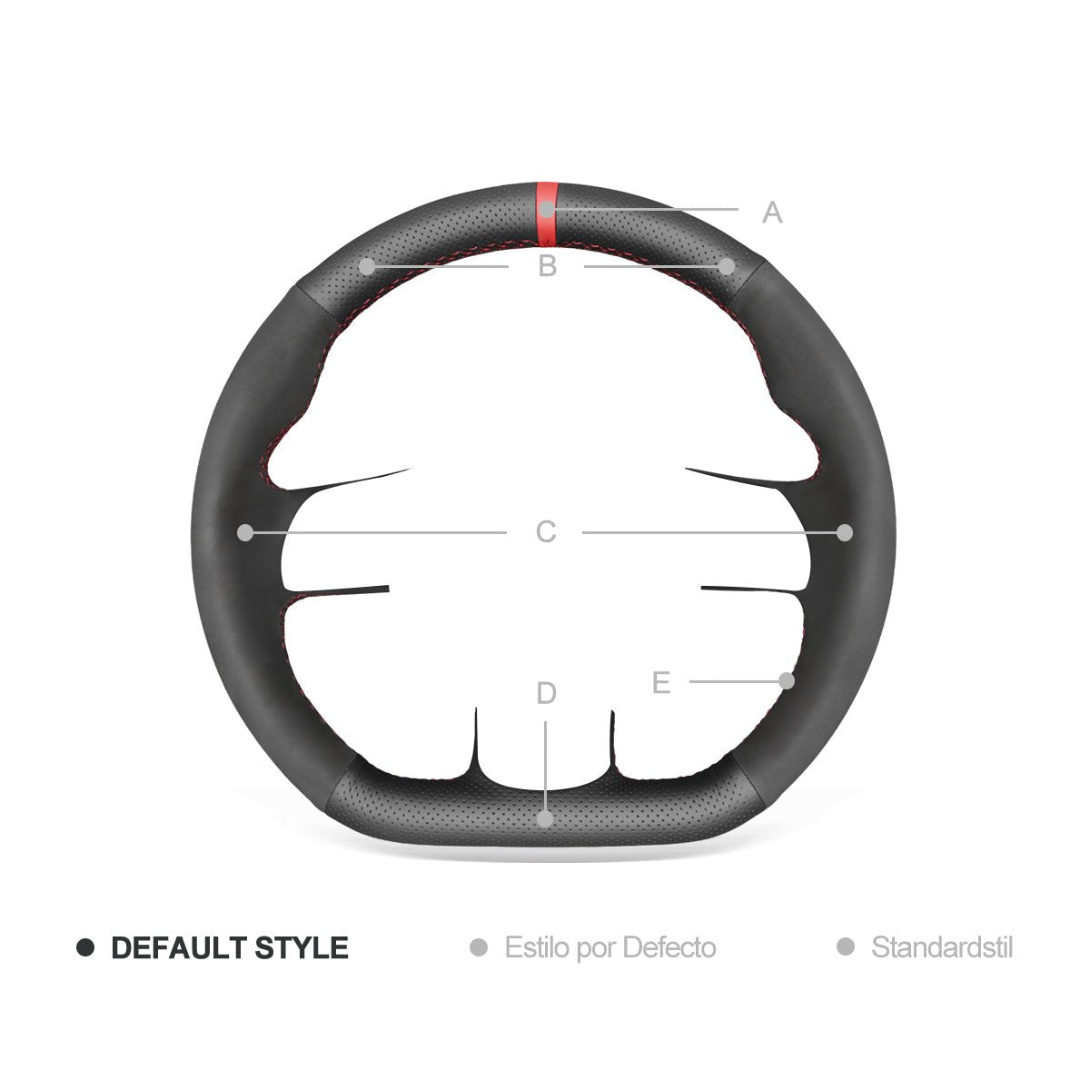 MEWANT Hand Stitch Black Leather Suede Car Steering Wheel Cover for Audi TT RS (8J) / RS 3 (8P) Sportback / RS 6 (C6) Avant / R8 (42) - Alcantara, Leather, Carbon Fiber, Easy Install, Non - Slip, Best Steering Wheel Cover