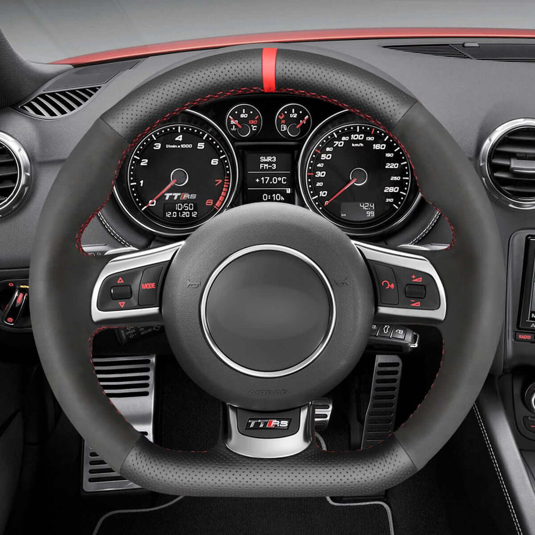 MEWANT Steering Wheel Cover for Audi TT RS 8J RS 3 8P Sportback RS 6 C6 Avant R8 42 2008-2015