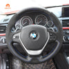 MEWANT Hand Stitch Black Leather Suede Car Steering Wheel Cover for BMW F30 F31 F34 F20 F21 F22 F23 F32 F33 F34 F36 - Mewant Cover