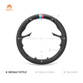 MEWANT Hand Stitch Black Leather Suede Car Steering Wheel Cover for BMW X5 F15 2013 - 2018 / X6 F16 2014 - 2019 - Alcantara, Leather, Carbon Fiber, Easy Install, Non - Slip, Best Steering Wheel Cover