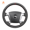 MEWANT Hand Stitch Black Leather Suede Car Steering Wheel Cover for Chevrolet Epica 2006 - 2011 / Holden Epica 2006 - 2010 - Mewant Cover