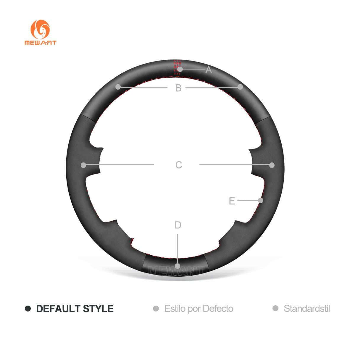 MEWANT Hand Stitch Black Leather Suede Car Steering Wheel Cover for Chevrolet Epica 2006 - 2011 / Holden Epica 2006 - 2010 - Alcantara, Leather, Carbon Fiber, Easy Install, Non - Slip, Best Steering Wheel Cover