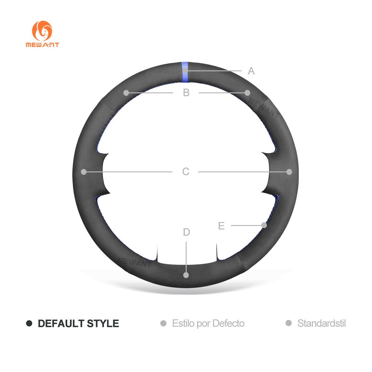 MEWANT Hand Stitch Black Leather Suede Car Steering Wheel Cover for Dacia (Renault) Duster Dokker Lodgy Logan Sandero - Alcantara, Leather, Carbon Fiber, Easy Install, Non - Slip, Best Steering Wheel Cover