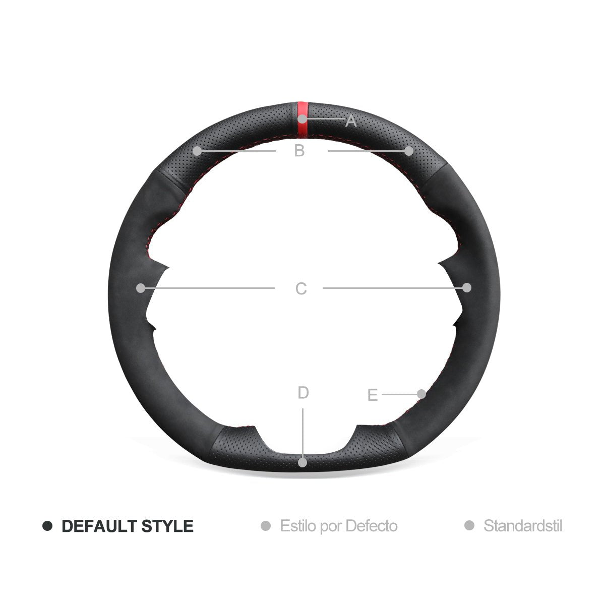 MEWANT Hand Stitch Black Leather Suede Car Steering Wheel Cover for Kia K5 Optima 2019 / Cee'd Ceed 2019 / Forte 2019 - Alcantara, Leather, Carbon Fiber, Easy Install, Non - Slip, Best Steering Wheel Cover