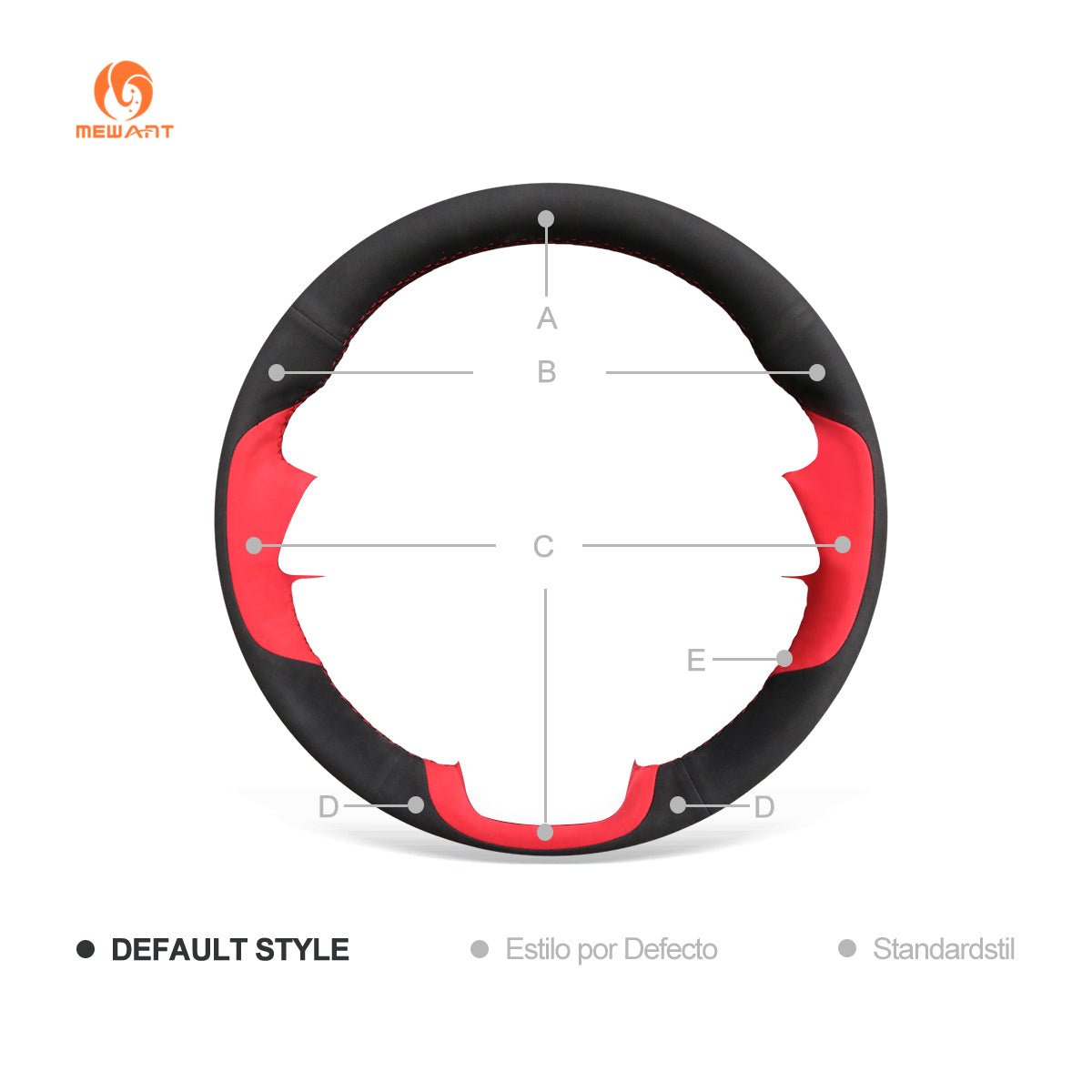 MEWANT Hand Stitch Black Leather Suede Car Steering Wheel Cover for Kia K5 Optima 2019 Cee'd Ceed 2019 Forte 2019 Cerato (AU) 2018 - 2019 - Alcantara, Leather, Carbon Fiber, Easy Install, Non - Slip, Best Steering Wheel Cover