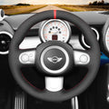 MEWANT Hand Stitch Black Leather Suede Car Steering Wheel Cover for Mini Coupe Clubman Clubvan Roadster - Mewant Cover
