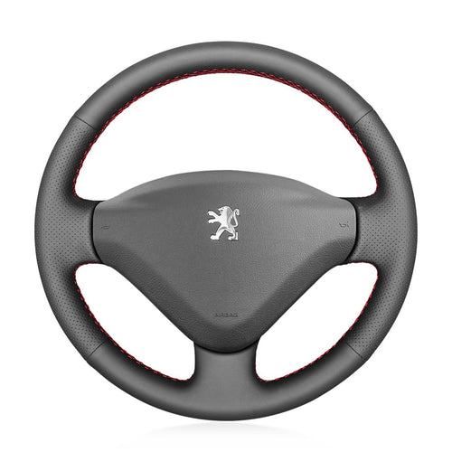 MEWANT Hand Stitch Black Leather Suede Car Steering Wheel Cover for Peugeot 207 Expert Partner - Mewant Cover