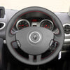 MEWANT Hand Stitch Black Leather Suede Car Steering Wheel Cover for Renault Clio 3 2005 - 2012 - Mewant Cover