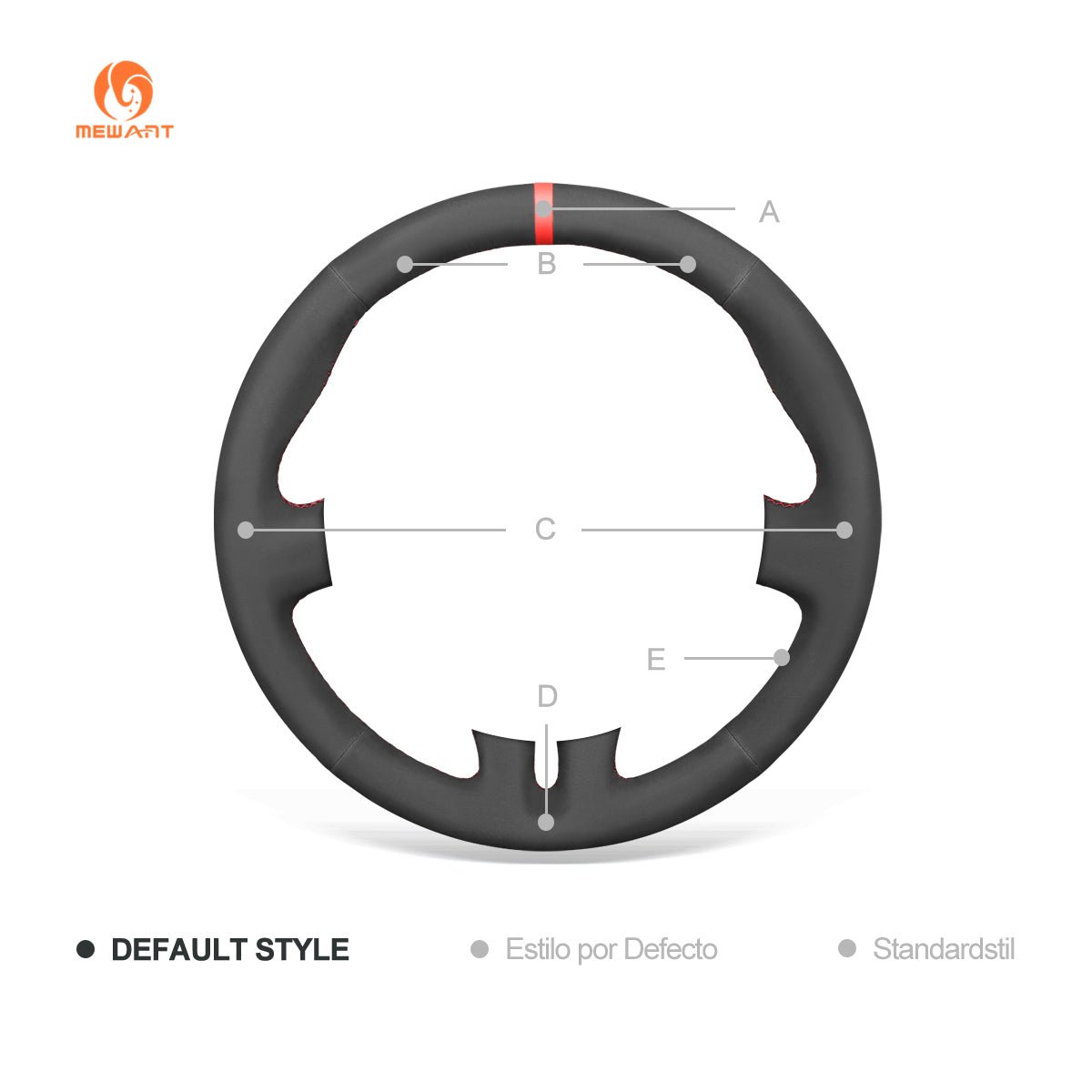 MEWANT Hand Stitch Black Leather Suede Car Steering Wheel Cover for Renault Clio 3 2005 - 2012 - Alcantara, Leather, Carbon Fiber, Easy Install, Non - Slip, Best Steering Wheel Cover