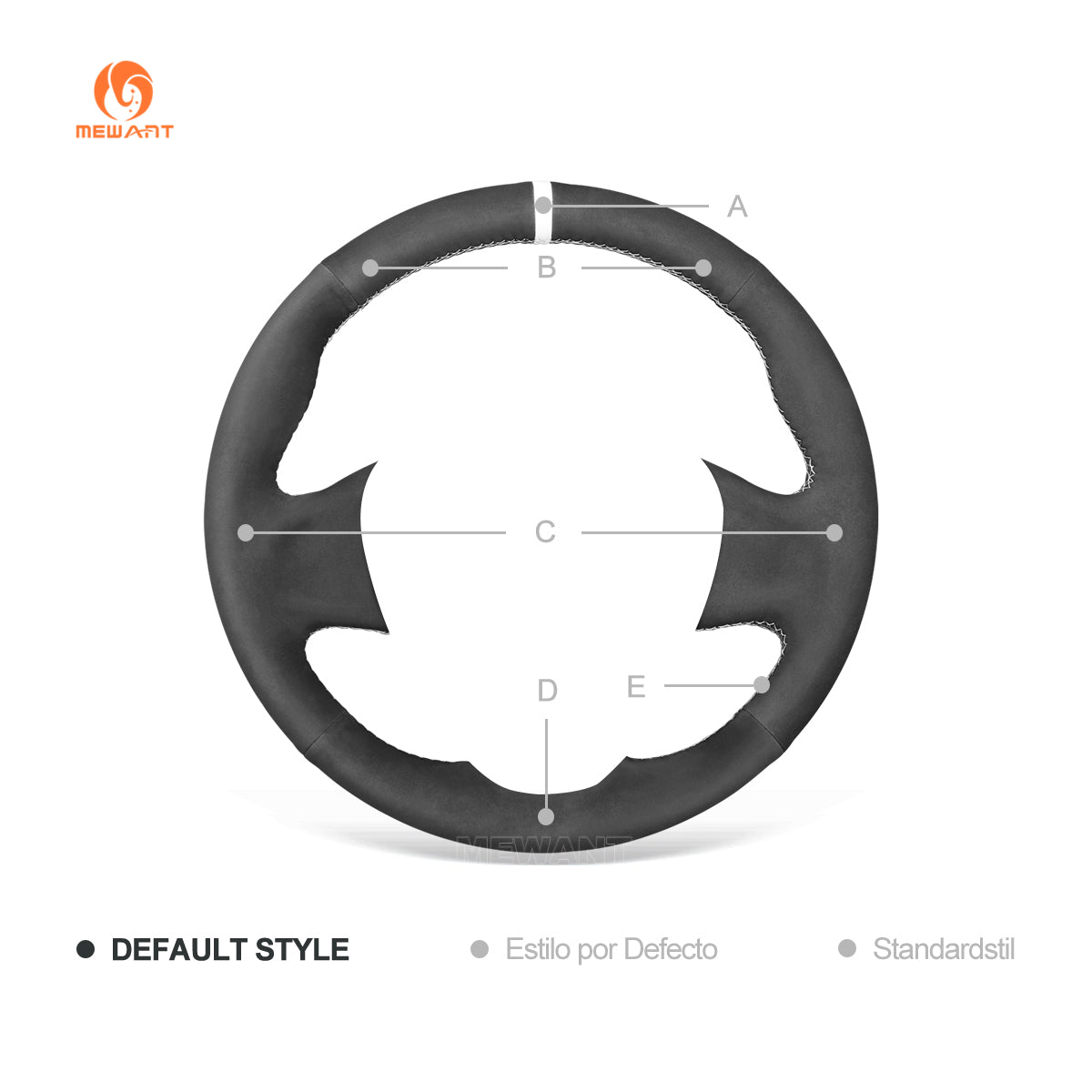 MEWANT Hand Stitch Black Leather Suede Car Steering Wheel Cover for Renault Kaptur Captur 2016 - 2020 - Alcantara, Leather, Carbon Fiber, Easy Install, Non - Slip, Best Steering Wheel Cover