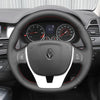 MEWANT Hand Stitch Black Leather Suede Car Steering Wheel Cover for Renault Laguna 3 2007 - 2015 - Mewant Cover