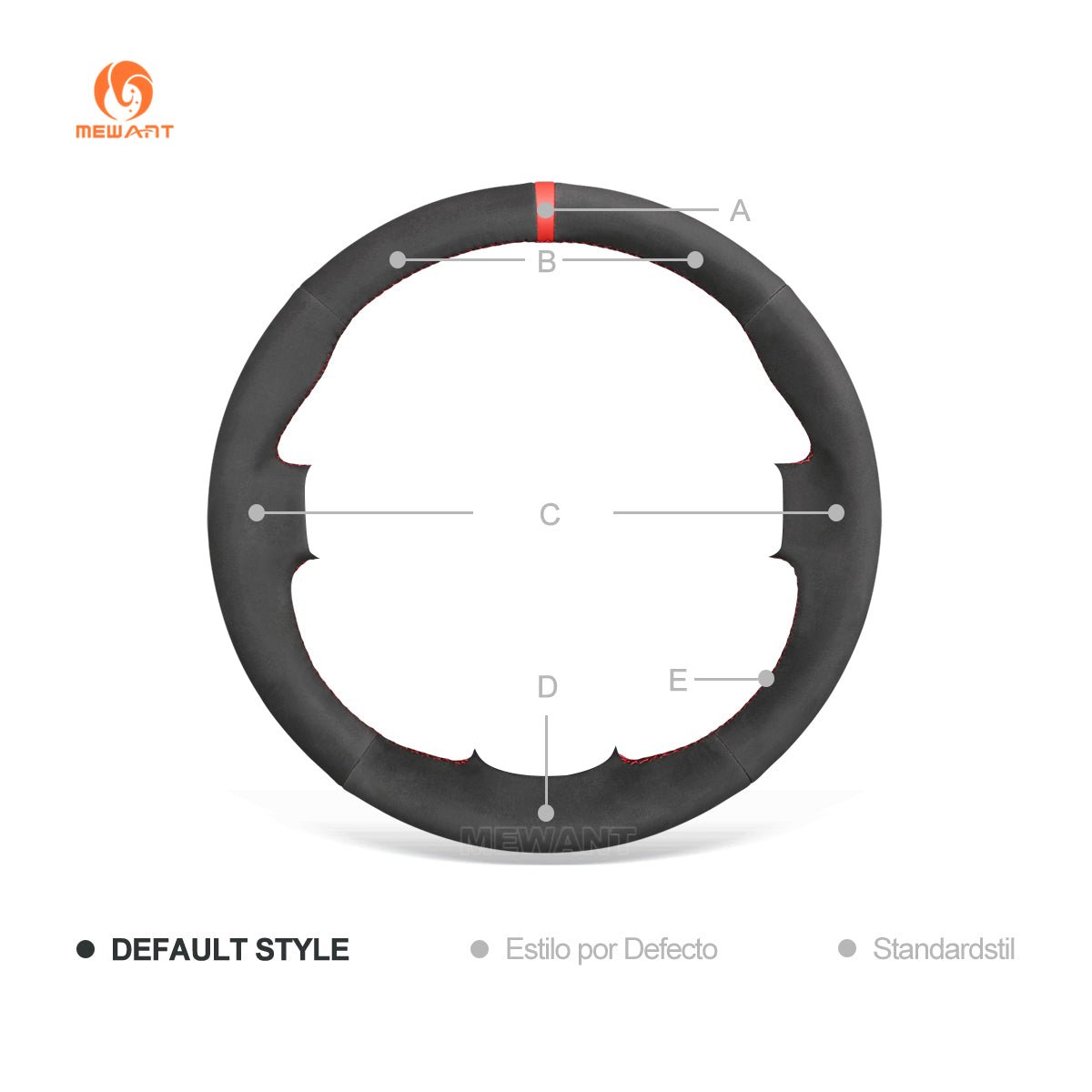 MEWANT Hand Stitch Black Leather Suede Car Steering Wheel Cover for Seat Leon Ibiza Altea XL Toledo - Alcantara, Leather, Carbon Fiber, Easy Install, Non - Slip, Best Steering Wheel Cover