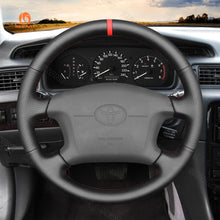 Carica l&#39;immagine nel visualizzatore Galleria, MEWANT Hand Stitch Black Leather Suede Car Steering Wheel Cover for Toyota 4Runner Camry Corolla Sienna Tundra - Mewant Cover
