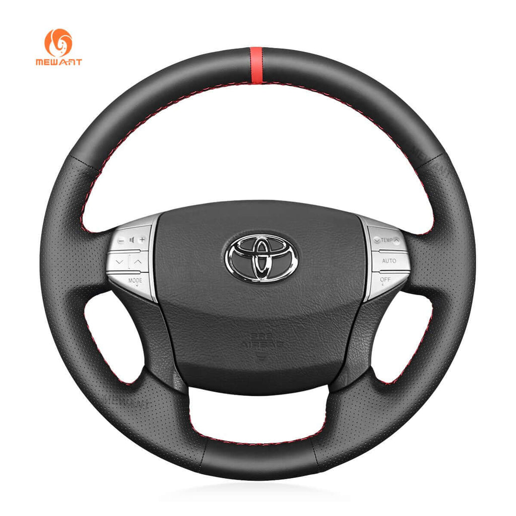 MEWANT Hand Stitch Black Leather Suede Car Steering Wheel Cover for Toyota Avalon 2005 - 2012 - Alcantara, Leather, Carbon Fiber, Easy Install, Non - Slip, Best Steering Wheel Cover