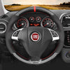 MEWANT Hand Stitch Black Leather Suede Carbon Fiber Car Steering Wheel Cover for Fiat Punto Bravo Linea Qubo Doblo Grande Punto for Opel Combo (D) - Mewant Cover