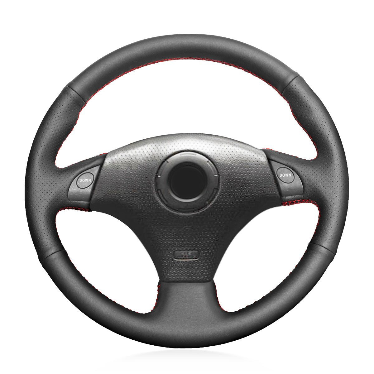 MEWANT Hand Stitch Black PU Leather Real Genuine Leather Suede Car Steering Wheel Cover for Toyota RAV4 Celica MR2 MR - S Supra Caldina - Mewant Cover