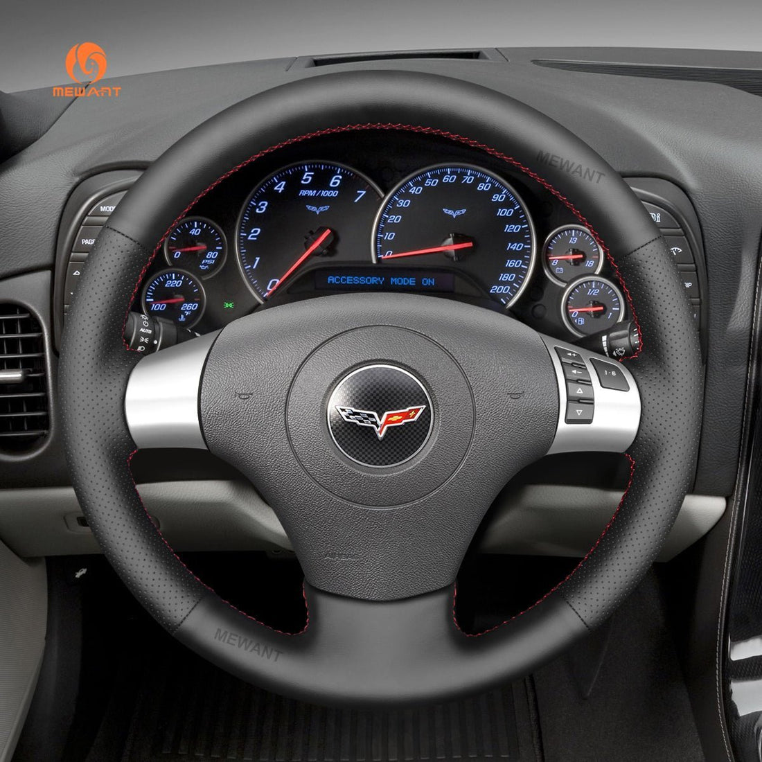 MEWANT Steering Wheel Cover for Chevrolet Corvette 2006-2011