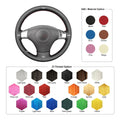 MEWANT Hand Stitch Black Real Genuine Leather Car Steering Wheel Cover for Chevrolet Corvette 2006 - 2011 - Alcantara, Leather, Carbon Fiber, Easy Install, Non - Slip, Best Steering Wheel Cover