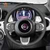 MEWANT Hand Stitch Black Suede Car Steering Wheel Cover for Fiat 500 2015 - 2021 / 500C 2016 - 2021 - Mewant Cover