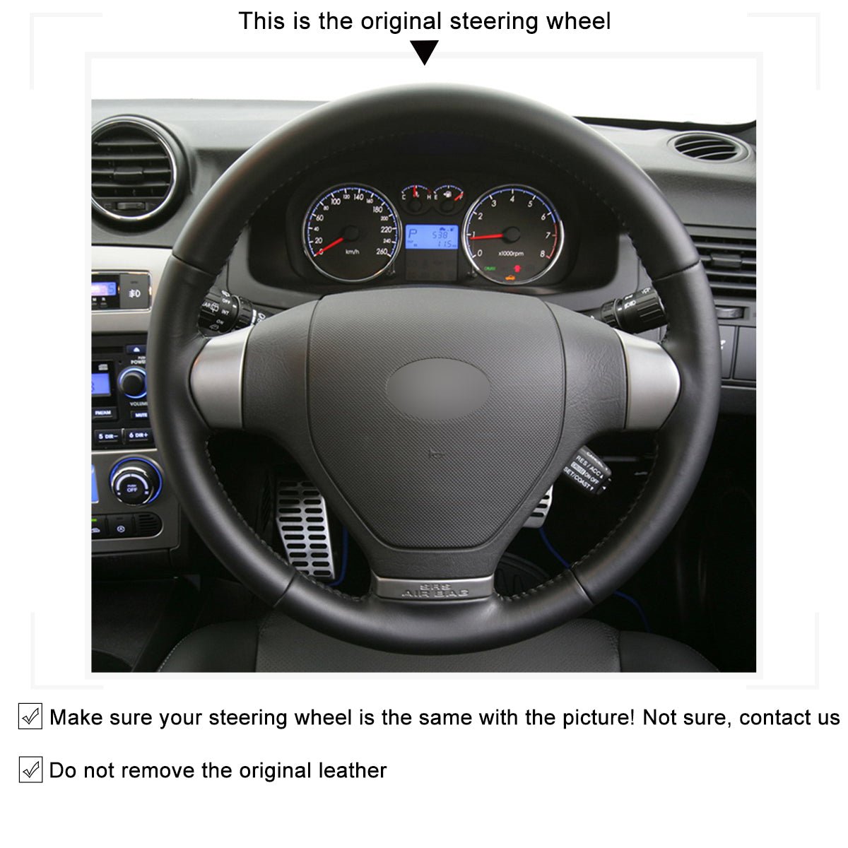 MEWANT Hand Stitch Black Suede Car Steering Wheel Cover for Hyundai Coupe 2007 - 2010 / S - Coupe 2009 - Mewant Cover