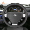 MEWANT Hand Stitch Black Suede Car Steering Wheel Cover for Hyundai Coupe 2007 - 2010 / S - Coupe 2009 - Mewant Cover