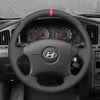 MEWANT Hand Stitch Black Suede Car Steering Wheel Cover for Hyundai Elantra 2001 - 2008 - Mewant Cover