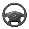 MEWANT Hand Stitch Black Suede Car Steering Wheel Cover for Hyundai Elantra 2001 - 2008 - Mewant Cover