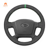 MEWANT Hand Stitch Black Suede Car Steering Wheel Cover for Kia Spectra (Spectra5) Cerato Soul - Mewant Cover