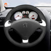 MEWANT Hand Stitch Black Suede Car Steering Wheel Cover for Peugeot 307 CC 2004 - 2007 - Mewant Cover