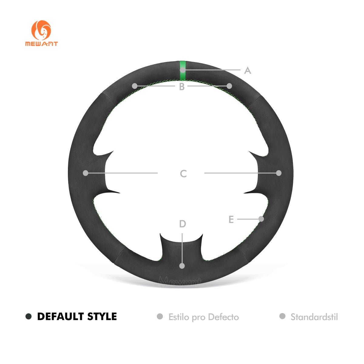 MEWANT £Èand Stitch Black Suede Car Steering Wheel Cover for Peugeot 308 2007 - 2013(EU) / for Peugeot 408 2012 - 2014(RU) - Alcantara, Leather, Carbon Fiber, Easy Install, Non - Slip, Best Steering Wheel Cover