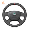 MEWANT Hand Stitch Black Suede Car Steering Wheel Cover for Skoda Octavia Citigo Roomster Fabia Superb Yeti - Mewant Cover