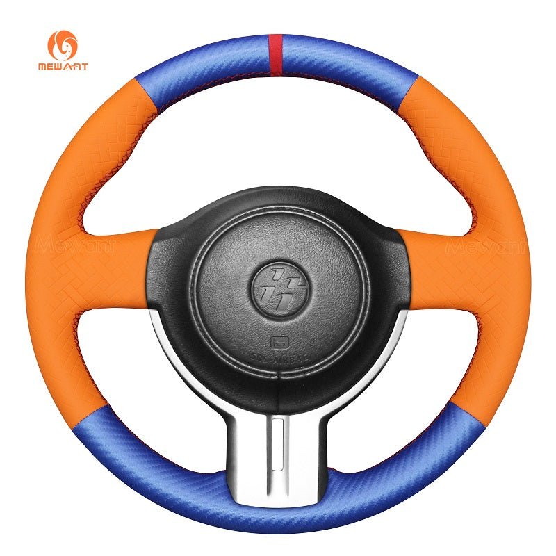 MEWANT Hand Stitch Black Suede Car Steering Wheel Cover for Toyota 86 2016 - 2020 - Alcantara, Leather, Carbon Fiber, Easy Install, Non - Slip, Best Steering Wheel Cover