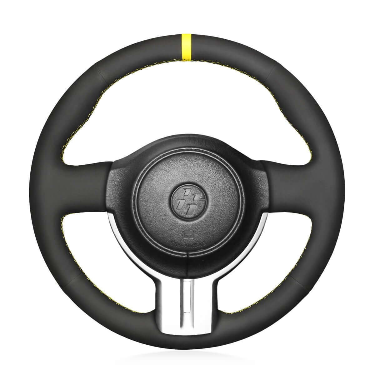 MEWANT Hand Stitch Black Suede Car Steering Wheel Cover for Toyota 86 2016 - 2020 - Alcantara, Leather, Carbon Fiber, Easy Install, Non - Slip, Best Steering Wheel Cover