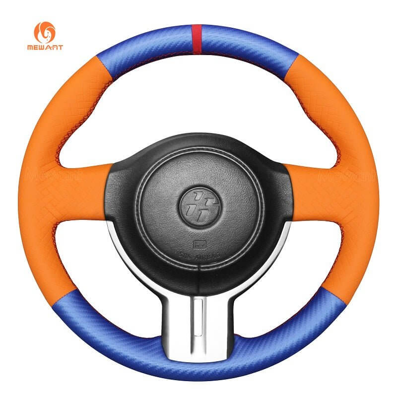 MEWANT Hand Stitch Black Suede Car Steering Wheel Cover for Toyota 86 2016 - 2020 - Alcantara, Leather, Carbon Fiber, Easy Install, Non - Slip, Best Steering Wheel Cover