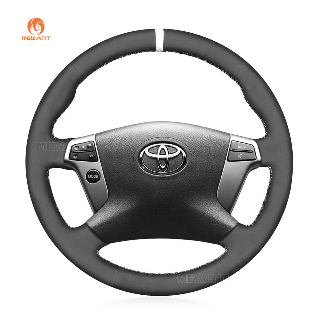 MEWANT Hand Stitch Black Suede Car Steering Wheel Cover for Toyota Avensis 2003 - 2008 - Alcantara, Leather, Carbon Fiber, Easy Install, Non - Slip, Best Steering Wheel Cover