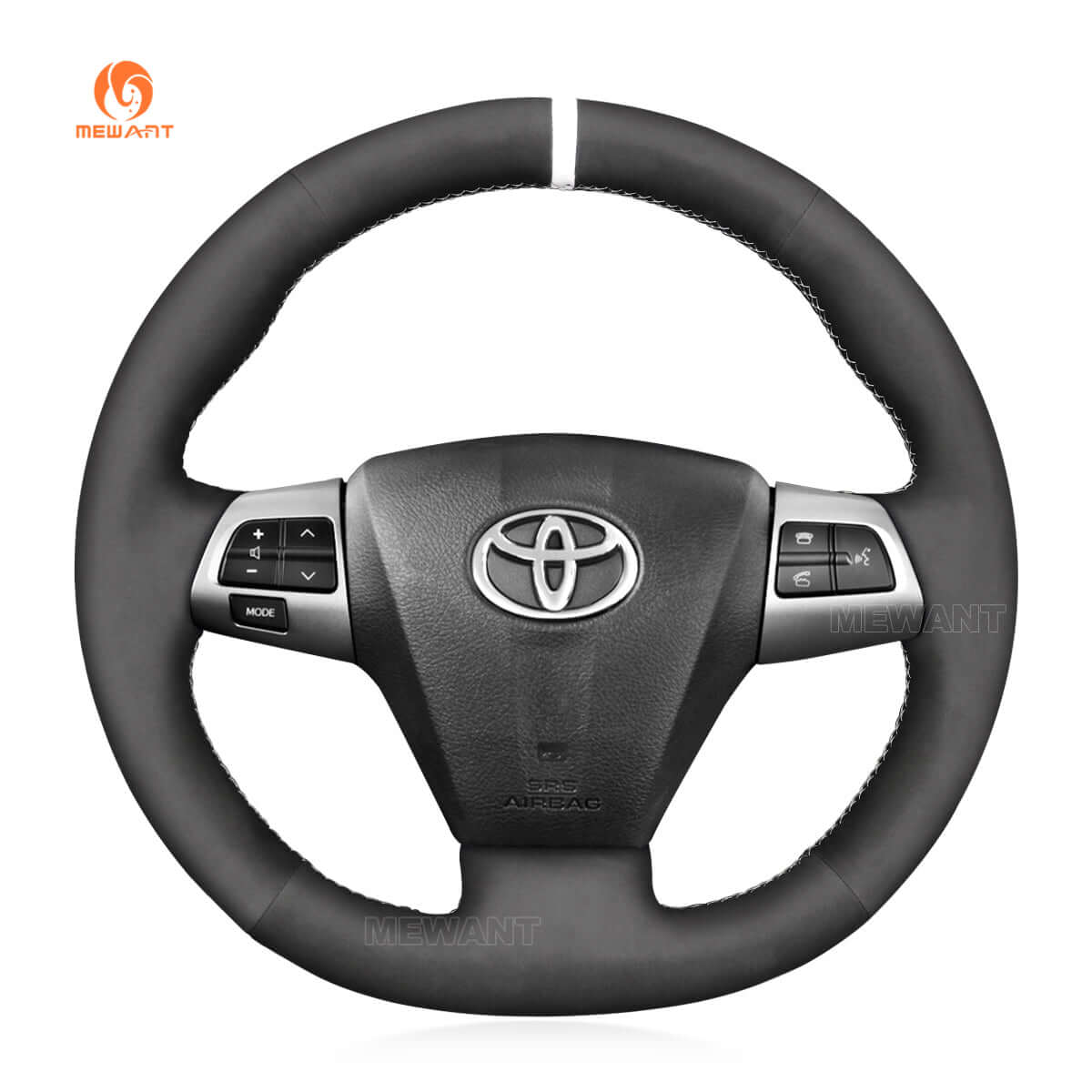 MEWANT Hand Stitch Black Suede Car Steering Wheel Cover for Toyota Corolla 2009 - 2012 / Blade 2007 - Alcantara, Leather, Carbon Fiber, Easy Install, Non - Slip, Best Steering Wheel Cover