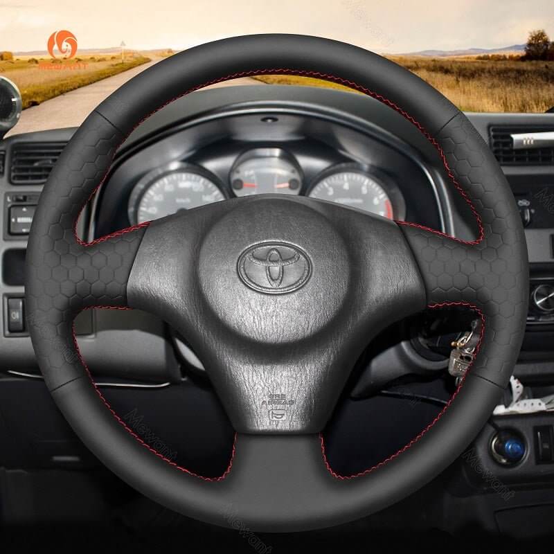 MEWANT Hand Stitch Black Suede Car Steering Wheel Cover for Toyota RAV4 Celica Matrix MR2 Supra Voltz Caldina MR - S Corolla Lexus IS 200 300 1996 - 2007 - Alcantara, Leather, Carbon Fiber, Easy Install, Non - Slip, Best Steering Wheel Cover