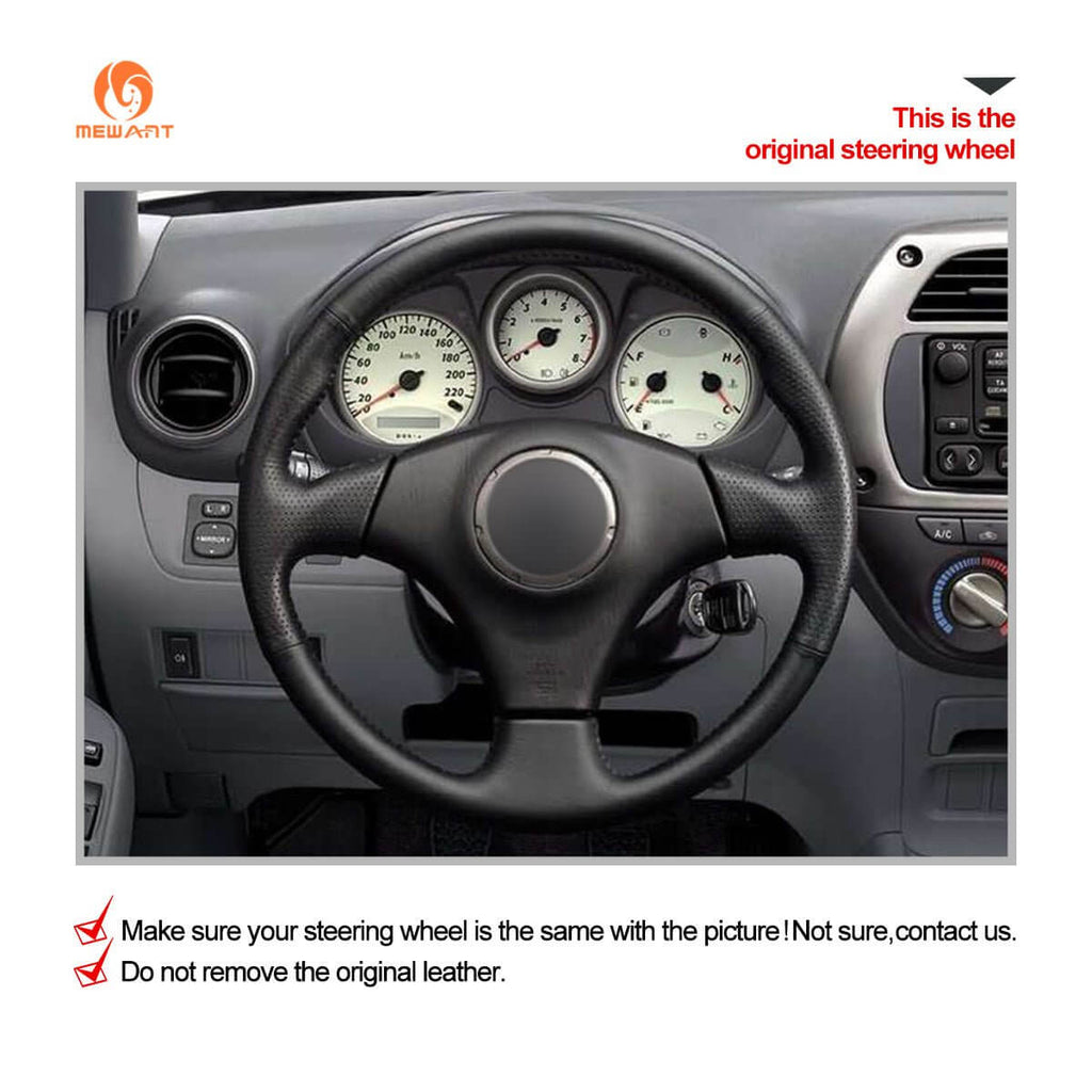 MEWANT Hand Stitch Black Suede Car Steering Wheel Cover for Toyota RAV4 Celica Matrix MR2 Supra Voltz Caldina MR - S Corolla Lexus IS 200 300 1996 - 2007 - Alcantara, Leather, Carbon Fiber, Easy Install, Non - Slip, Best Steering Wheel Cover