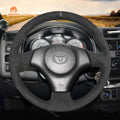 MEWANT Hand Stitch Black Suede Car Steering Wheel Cover for Toyota RAV4 Celica Matrix MR2 Supra Voltz Caldina MR - S Corolla Lexus IS 200 300 1996 - 2007 - Alcantara, Leather, Carbon Fiber, Easy Install, Non - Slip, Best Steering Wheel Cover