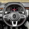 MEWANT Hand Stitch Black Suede Leather Car Steering Wheel Cover for Renault Clio 5 (V) 2019 - 2020 / Captur 2 2020 / Zoe 2020 - Mewant Cover