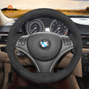 MEWANT Hand Stitch Black Suede Leather Carbon Fiber Car Steering Wheel Cover for BMW 1 Series E81 E82 E87 E88 2008 - 2012 / 3 Series E90 E91 E92 E93 2006 - 2011 - Mewant Cover