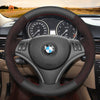 MEWANT Hand Stitch Black Suede Leather Carbon Fiber Car Steering Wheel Cover for BMW 1 Series E81 E82 E87 E88 2008 - 2012 / 3 Series E90 E91 E92 E93 2006 - 2011 - Mewant Cover