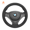 MEWANT Hand Stitch Black Suede Leather Carbon Fiber Car Steering Wheel Cover for BMW 1 Series E81 E82 E87 E88 2008 - 2012 / 3 Series E90 E91 E92 E93 2006 - 2011 - Mewant Cover