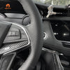 MEWANT Hand Stitch Car Steering Wheel Cover for Cadillac CT6 2016 - 2018 / XT5 2016 - 2018 - Alcantara, Leather, Carbon Fiber, Easy Install, Non - Slip, Best Steering Wheel Cover