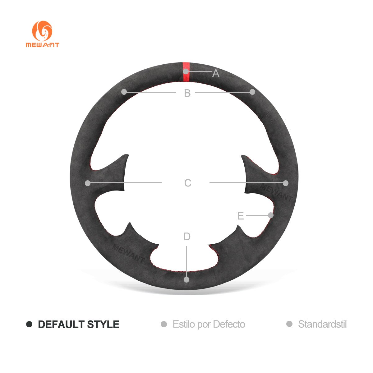 MEWANT Hand Stitch Car Steering Wheel Cover for Cadillac CT6 2016 - 2018 / XT5 2016 - 2018 - Alcantara, Leather, Carbon Fiber, Easy Install, Non - Slip, Best Steering Wheel Cover