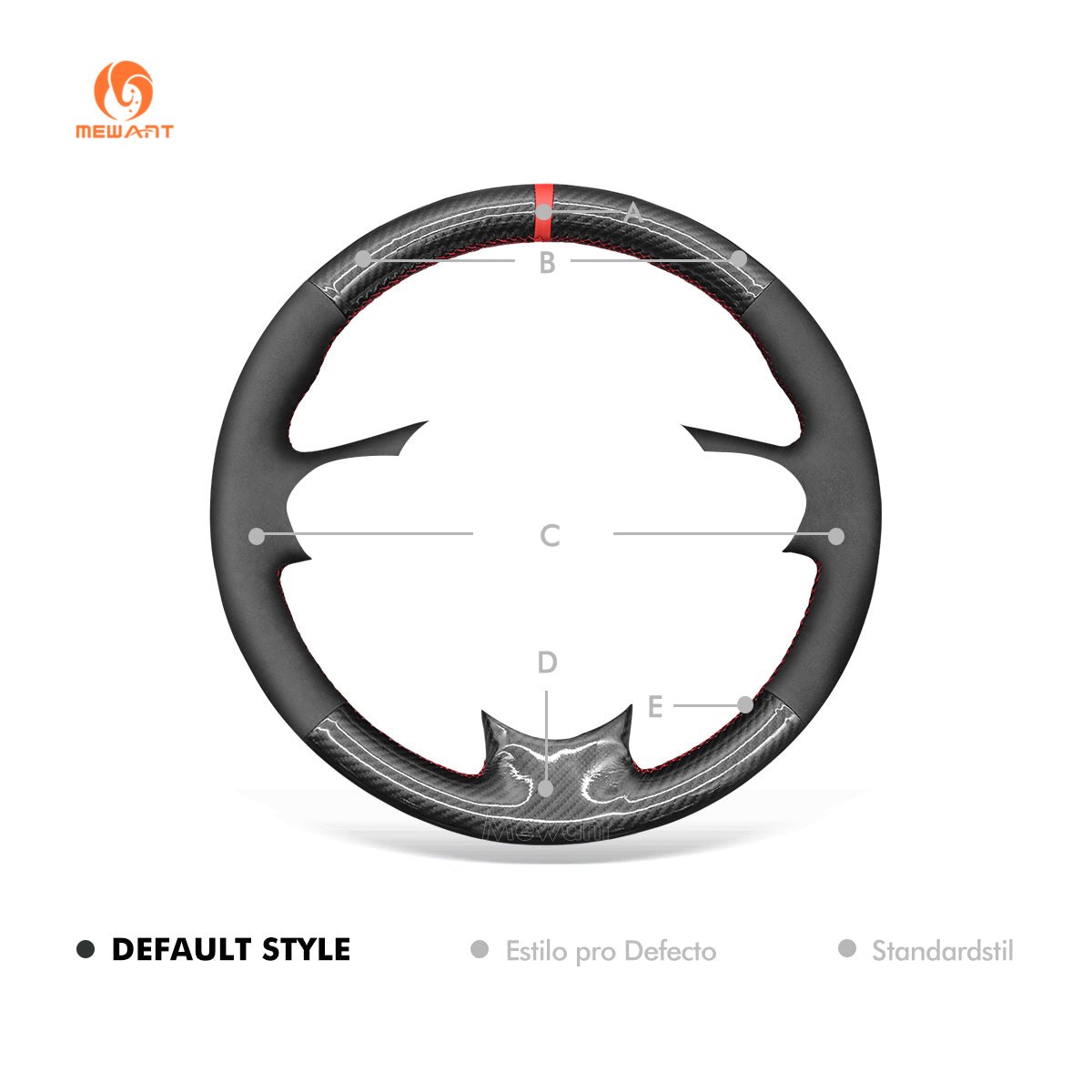 MEWANT Hand Stitch Car Steering Wheel Cover for Acura TSX 2009 - 2014 / TSX (Sport Wagon) 2011 - 2012 - Alcantara, Leather, Carbon Fiber, Easy Install, Non - Slip, Best Steering Wheel Cover