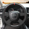 MEWANT Hand Stitch Car Steering Wheel Cover for Audi A3 (8P) Sportback A4 (B8) A4 (B7) A6 (C6) - Mewant Cover