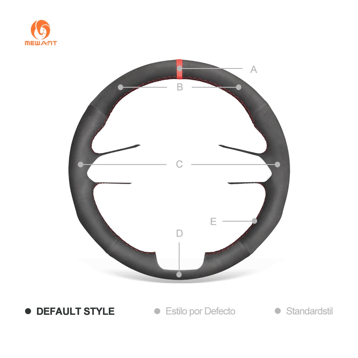 MEWANT Hand Stitch Car Steering Wheel Cover for Audi A6 (C8) Avant Allroad 2018 - 2019 / A7 (K8) 2018 - 2019 / S7 2019 - Alcantara, Leather, Carbon Fiber, Easy Install, Non - Slip, Best Steering Wheel Cover