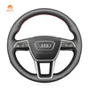 MEWANT Hand Stitch Car Steering Wheel Cover for Audi A6 (C8) Avant Allroad 2018 - 2019 / A7 (K8) 2018 - 2019 / S7 2019 - Mewant Cover